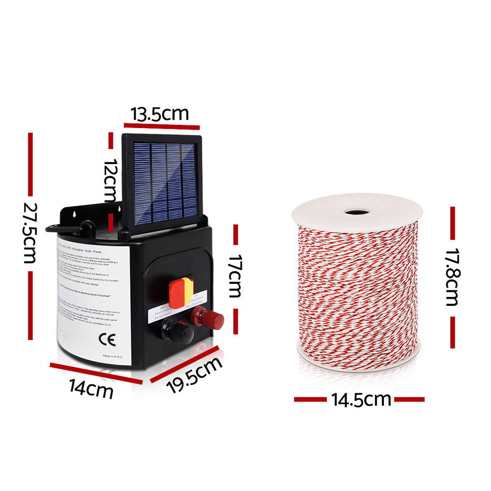 i.Force 5KM Solar Electric Fence Energiser 500M Polywire Insulator Set