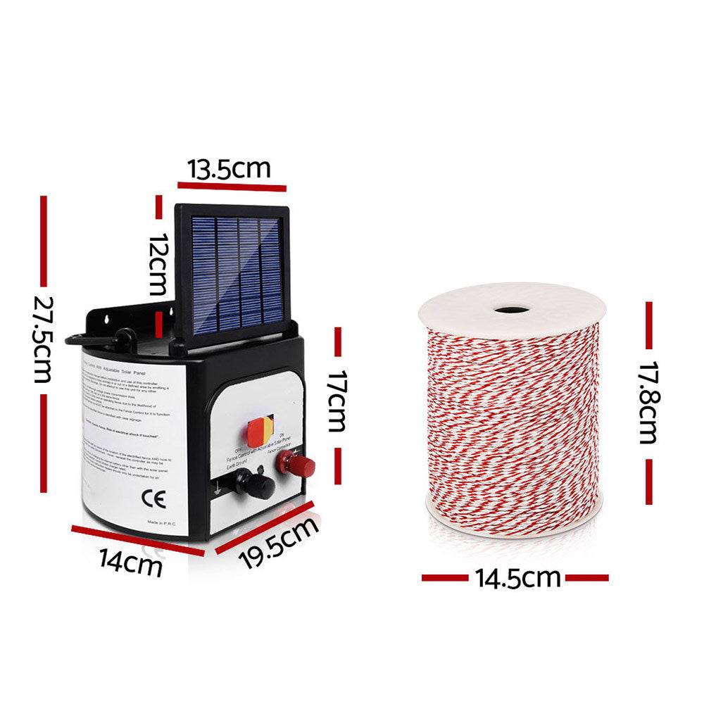 i.Force 8km Solar Electric Fence Energiser 500m Polywire Insulators