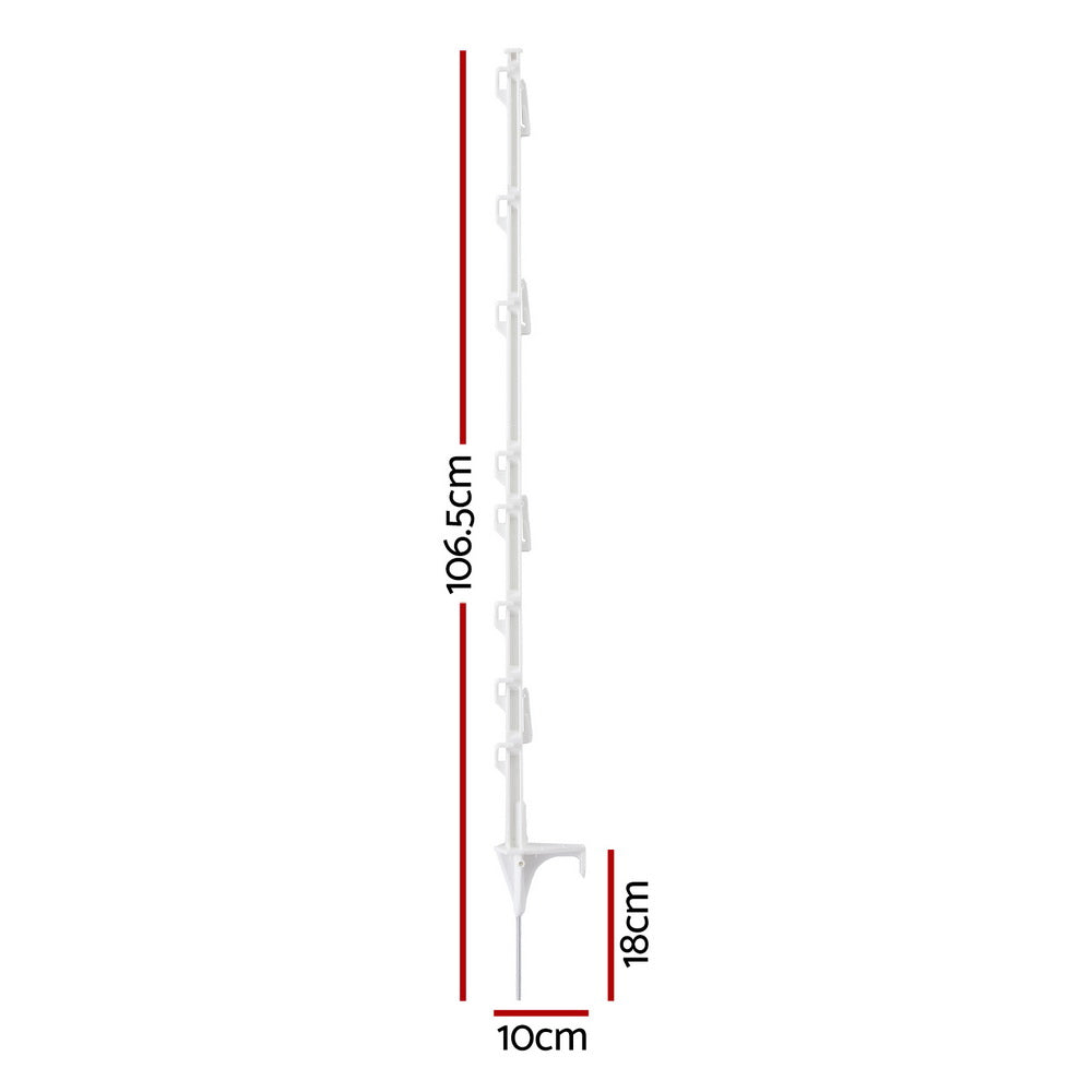 Giantz 106.5cm Electric Fence Posts 20pcs White Poly