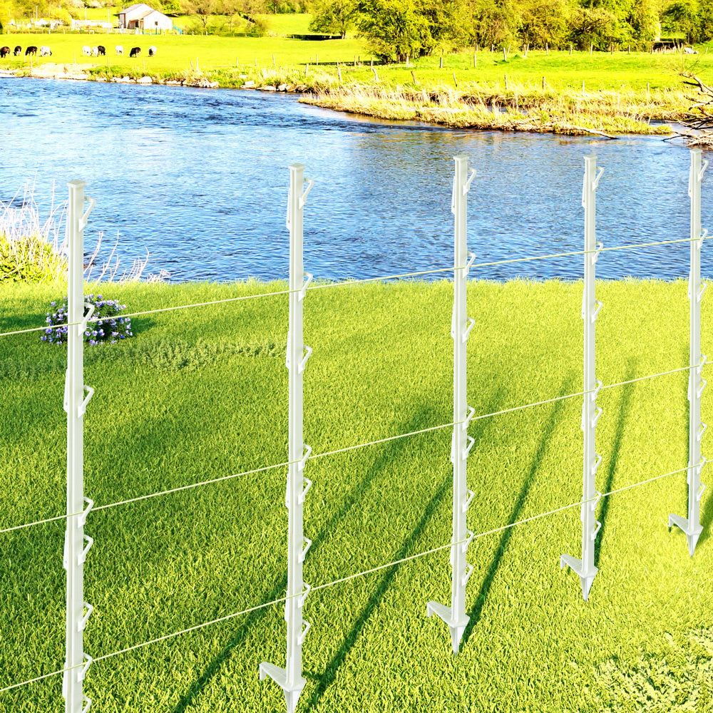 Giantz 106.5cm Electric Fence Posts 20pcs White Poly