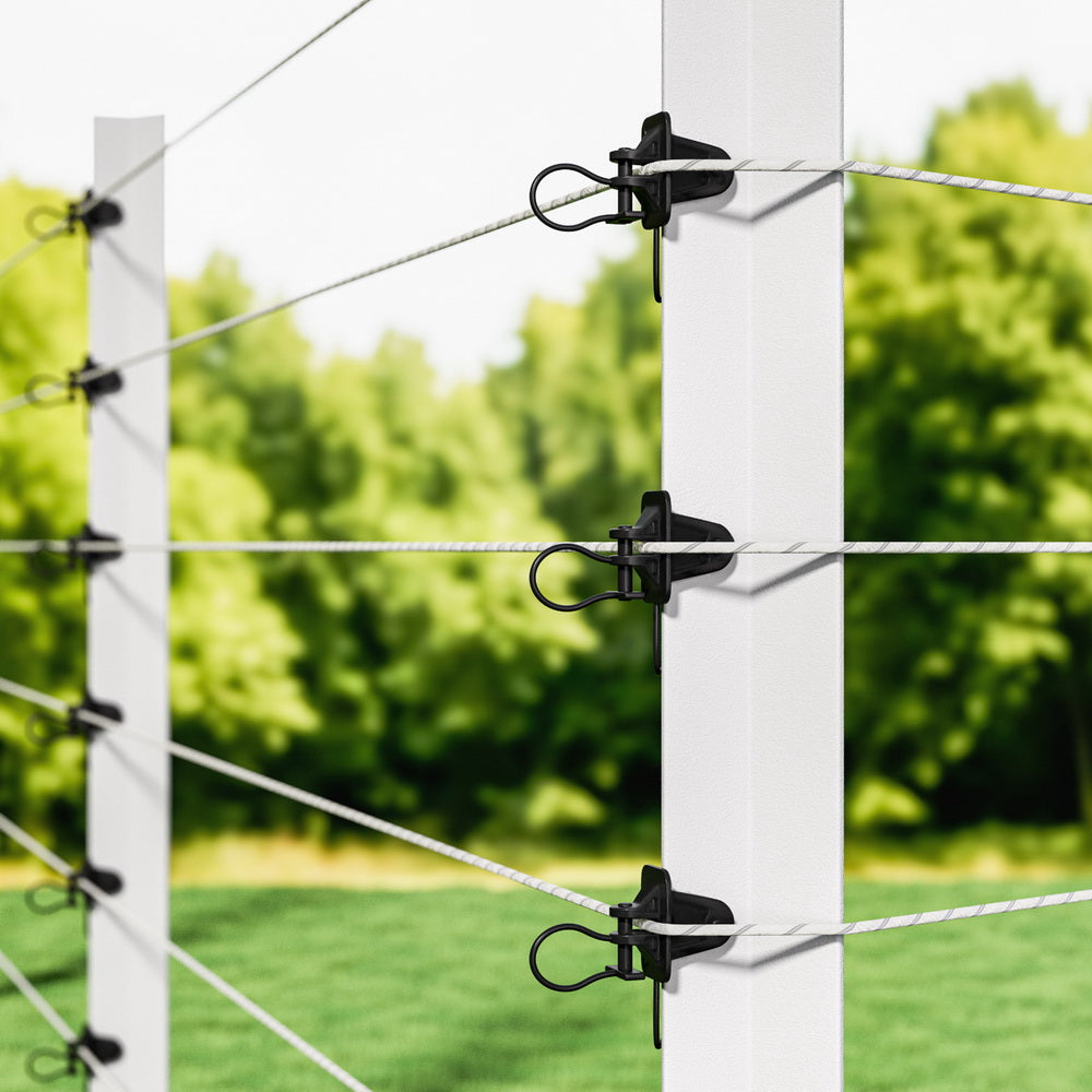 Giantz 200pcs Electric Fence Insulators Pinlock Black