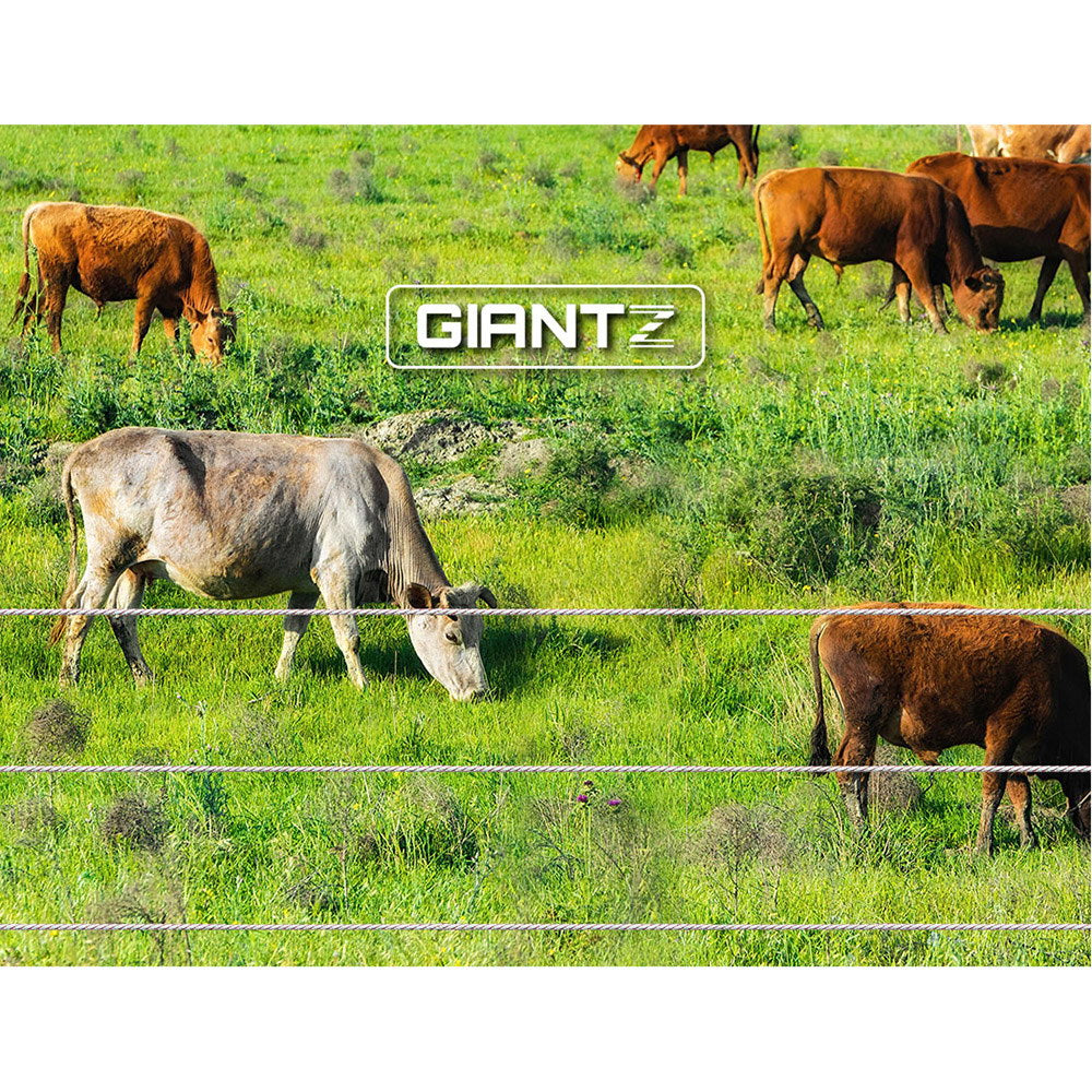 Giantz 5KM Solar Electric Fence Energiser 0.15J Black