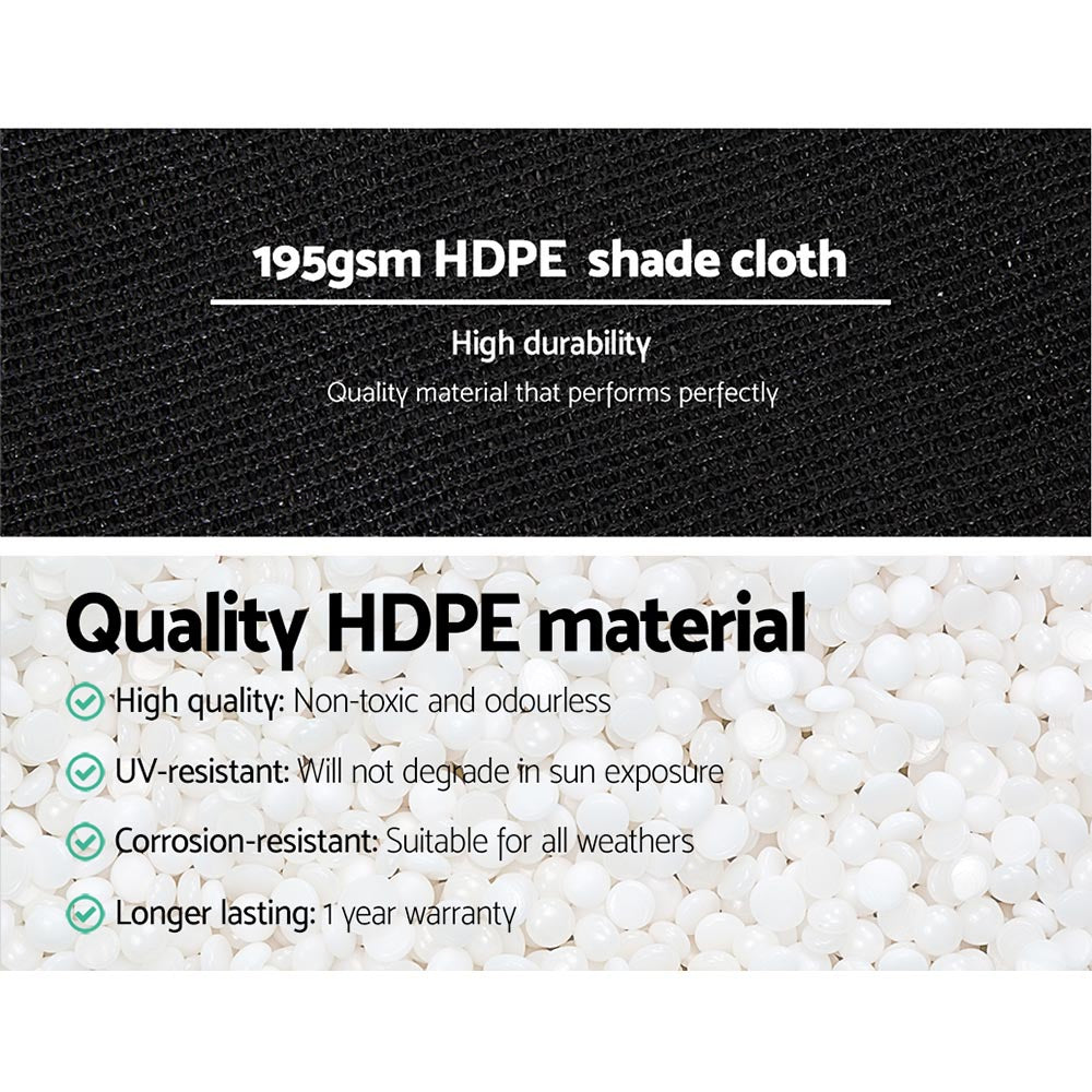 Instahut 1.83x10m Shade Cloth Roll Heavy Duty Black 90% Block