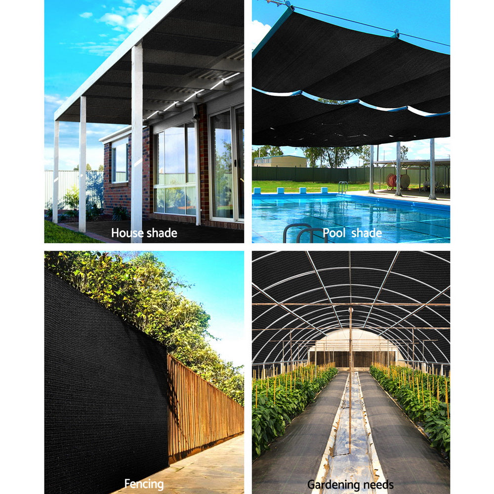 Instahut 1.83x50m Heavy Duty Shade Cloth 50% UV Block Black
