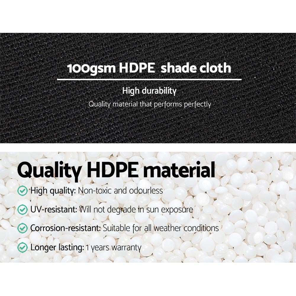 Instahut 1.83x50m Heavy Duty Shade Cloth 50% UV Block Black