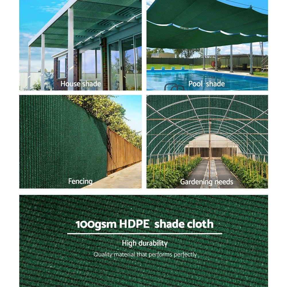Instahut 3.66x10m Shade Cloth Roll Heavy Duty Green 50% Block