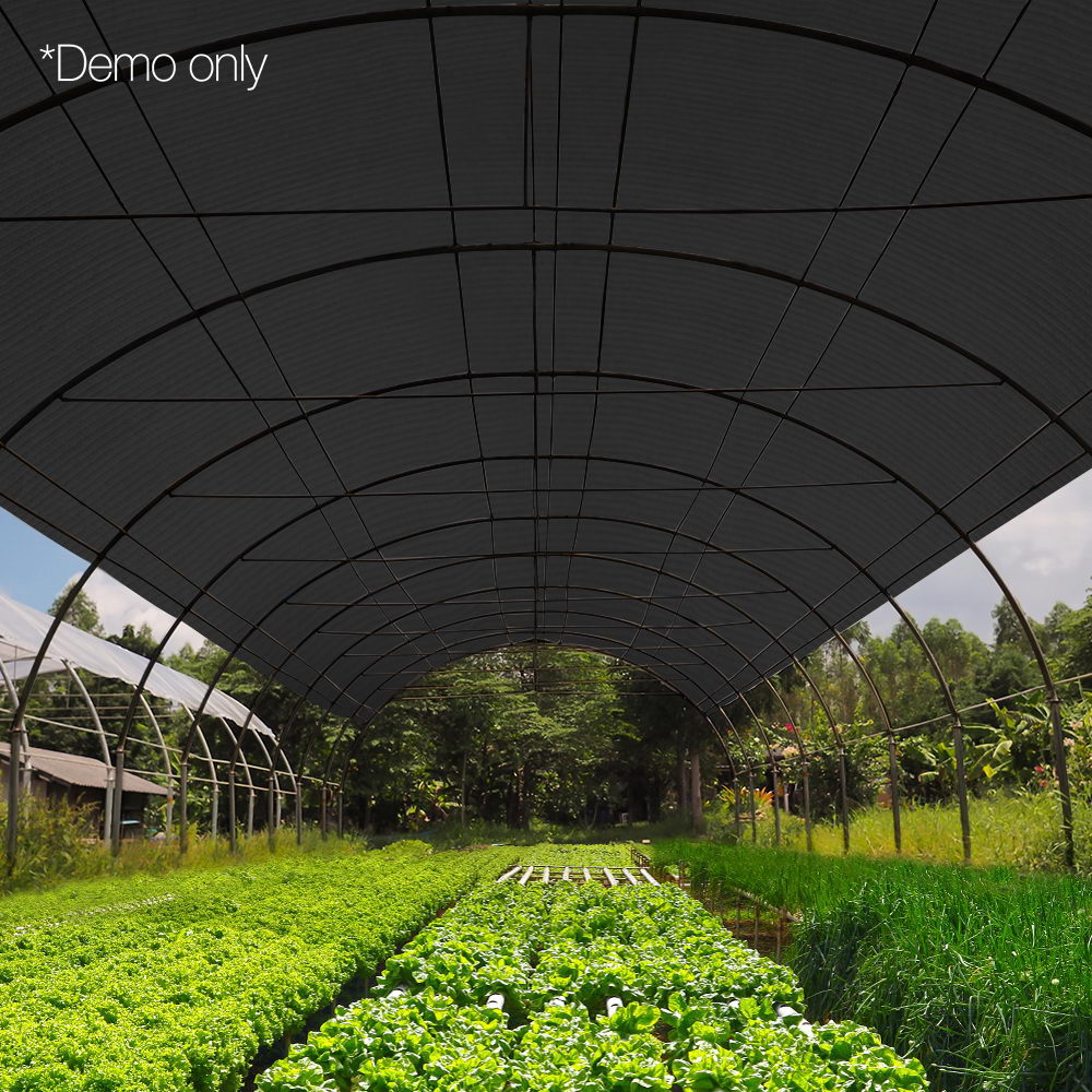 Instahut 50% Shade Cloth 3.66x20m Shadecloth Sail Heavy Duty Black