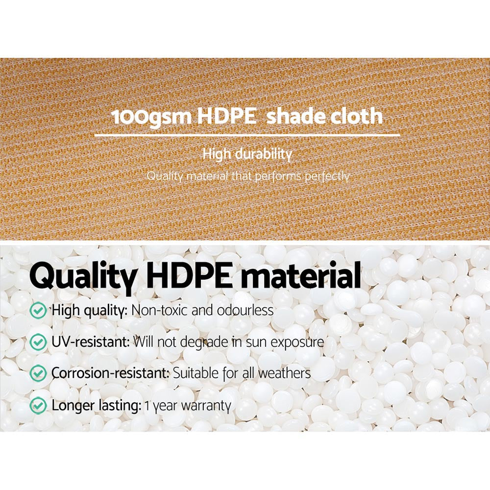 Instahut 3.66x30m Heavy Duty Shade Cloth 50% Block Sandstone