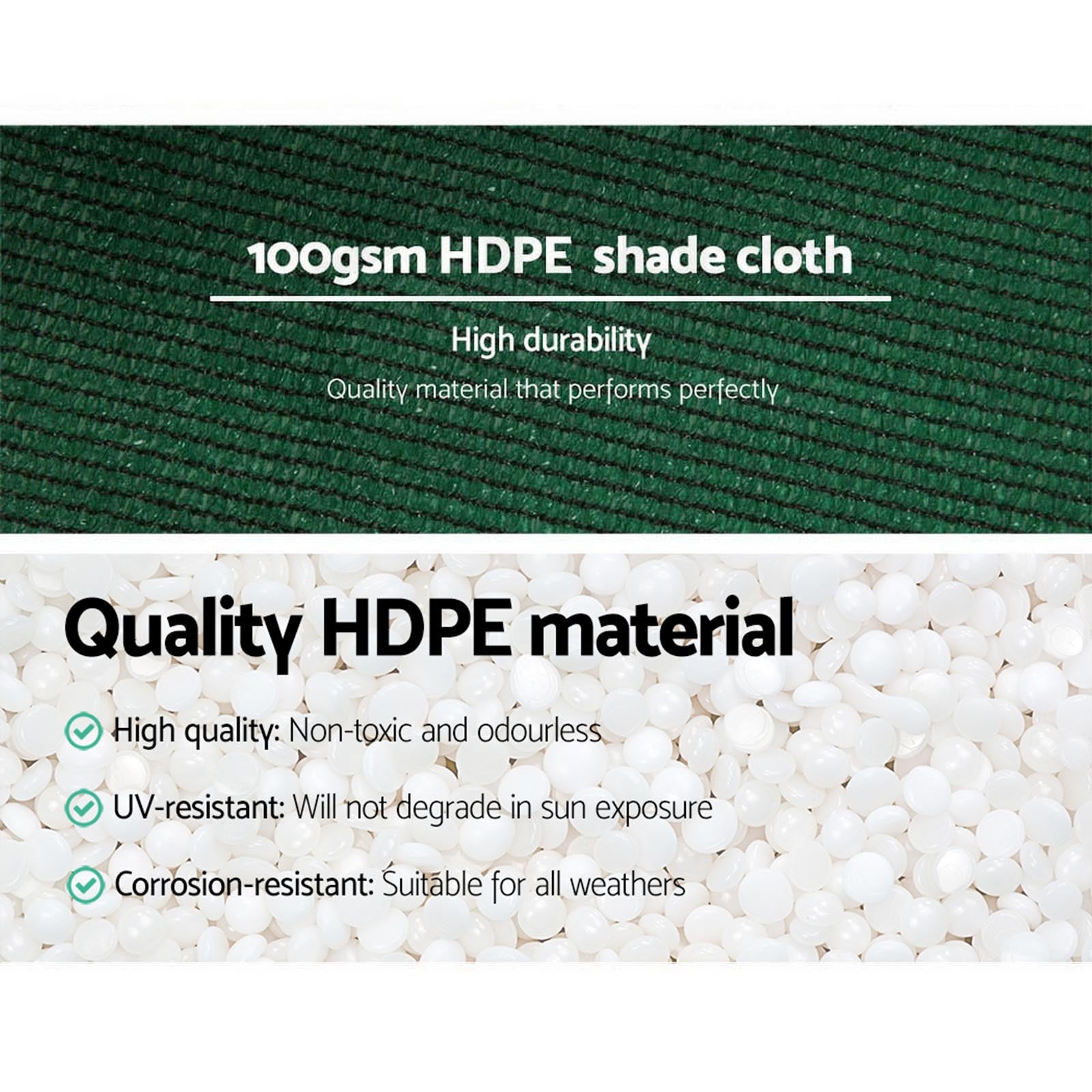 Instahut 3.66x30m Heavy Duty Shade Cloth Roll 50% UV Block Green