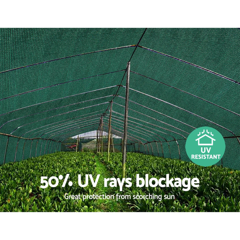 Instahut 3.66x30m Heavy Duty Shade Cloth Roll 50% UV Block Green