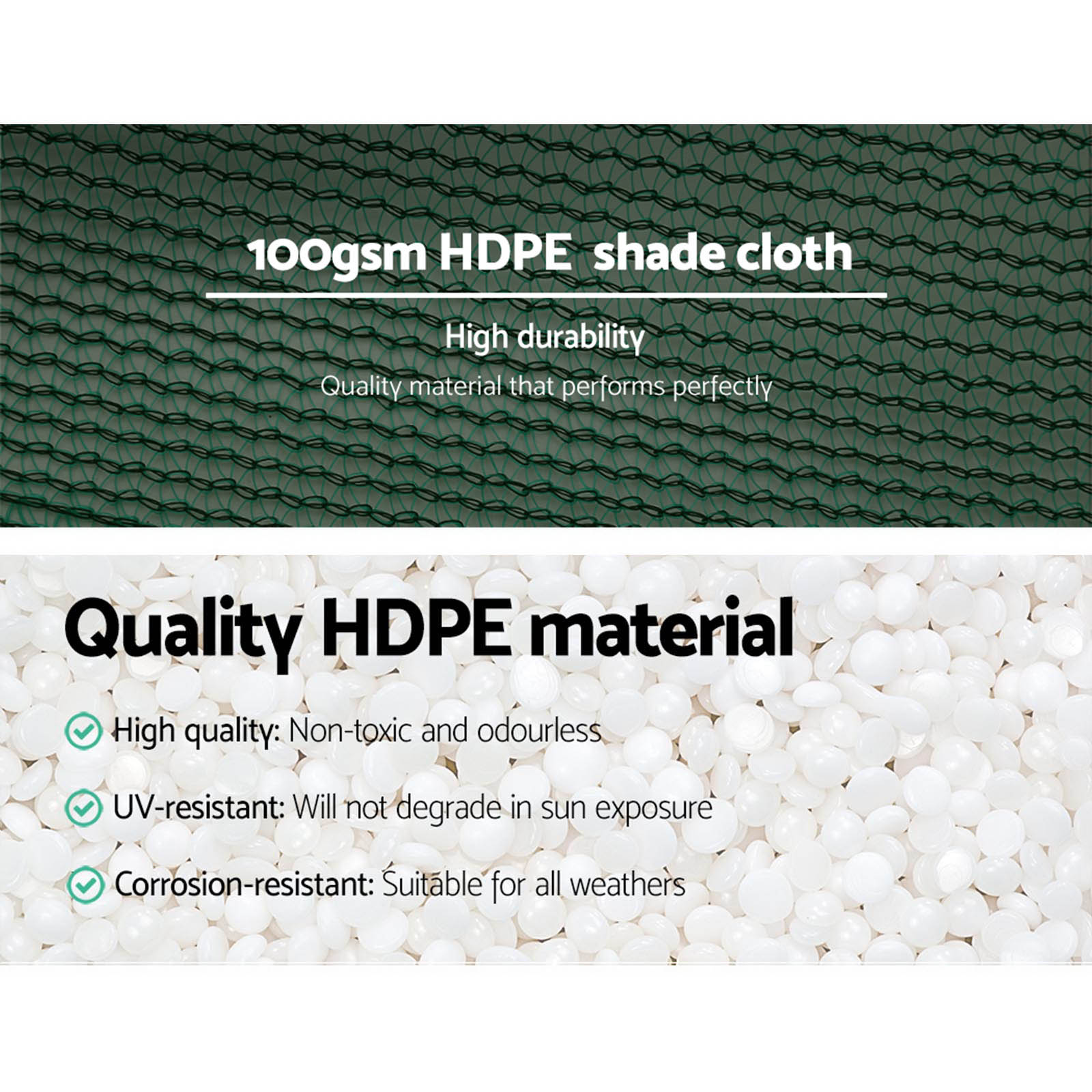 Instahut 3.66x30m Heavy Duty Green Shade Cloth 50% UV Block