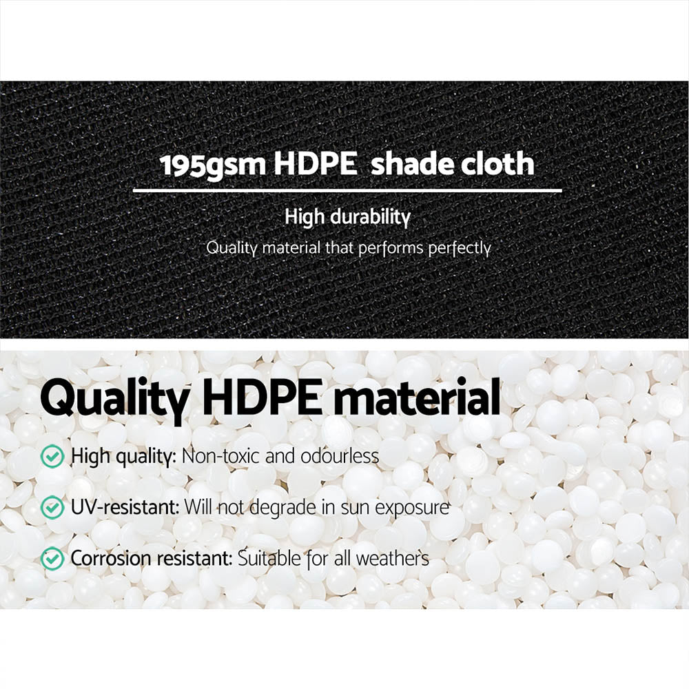 Instahut 3.66x30m Heavy Duty Shade Cloth 90% Block Black