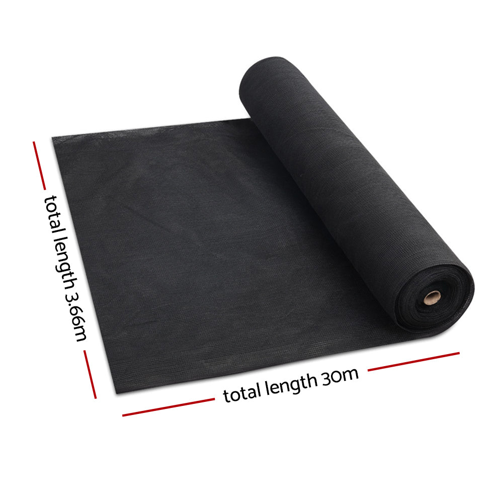 Instahut 3.66x30m Shade Cloth Heavy Duty Black 30% UV Block