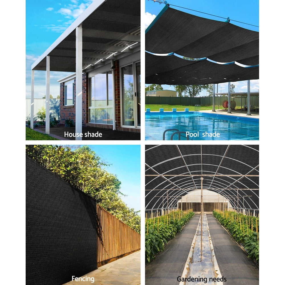 Instahut 3.66x30m Shade Cloth Heavy Duty Black 30% UV Block