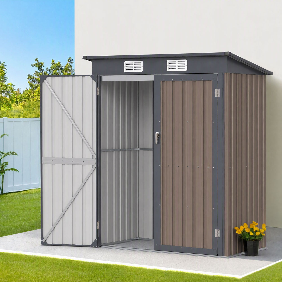 Giantz Garden Shed 1.62x1M Outdoor Storage Brown