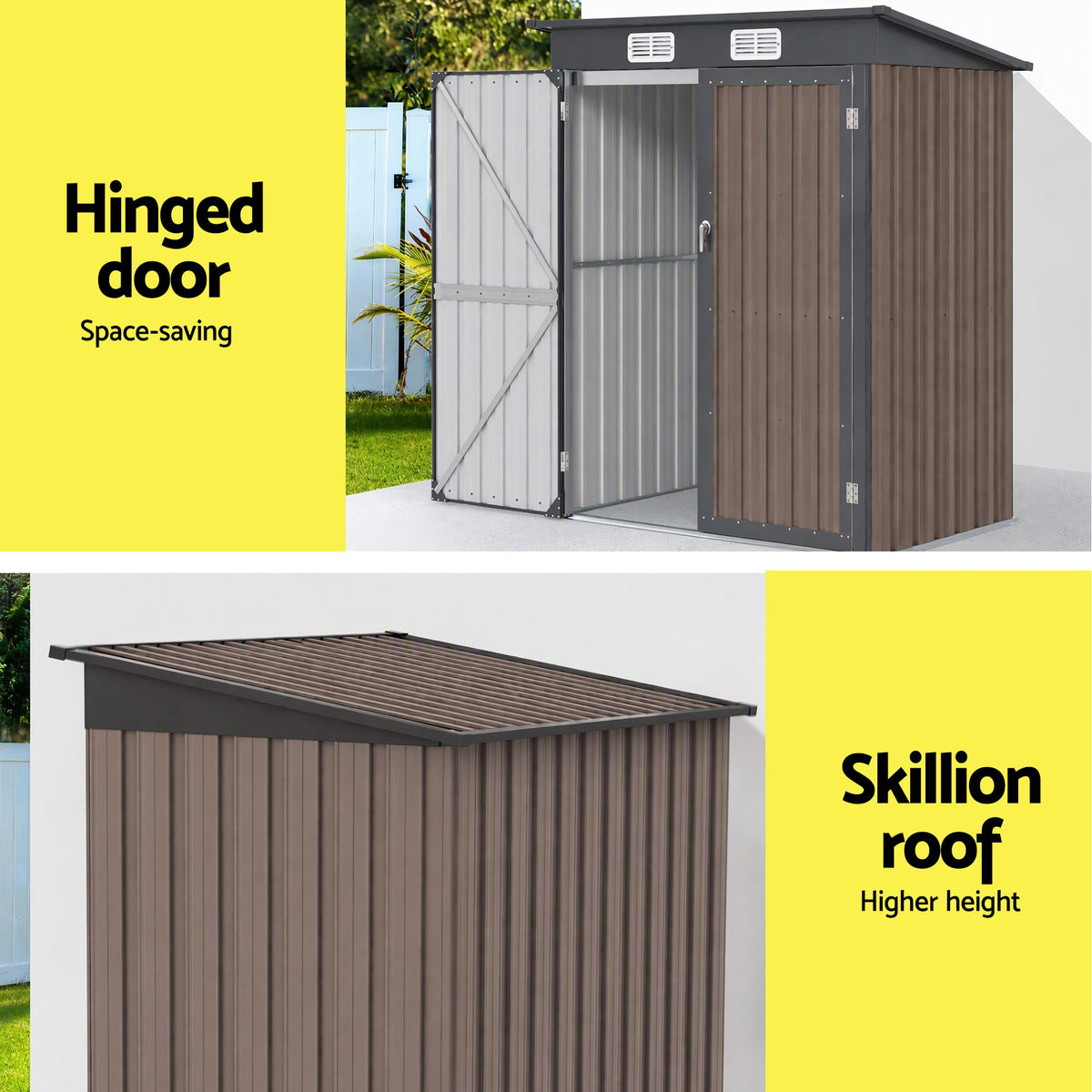 Giantz Garden Shed 1.62x1M Outdoor Storage Brown