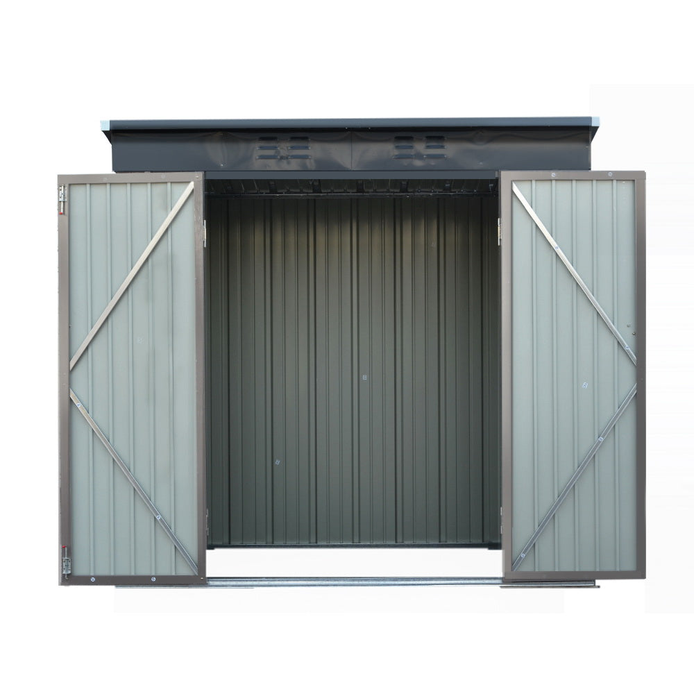 Giantz 1.95x1.31M Garden Shed Steel Double Door Brown