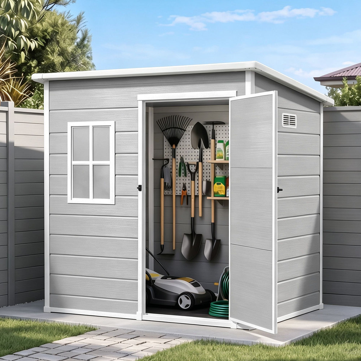 Giantz Garden Shed 1.87x1.28M Resin Outdoor Storage Grey