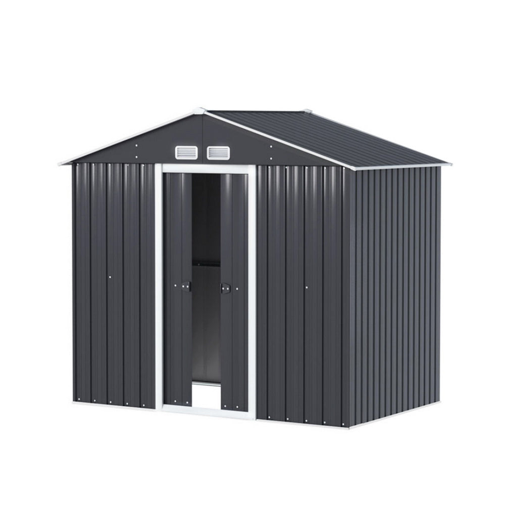 Giantz 2.15x1.3M Garden Shed Outdoor Storage Workshop Grey Sliding Door
