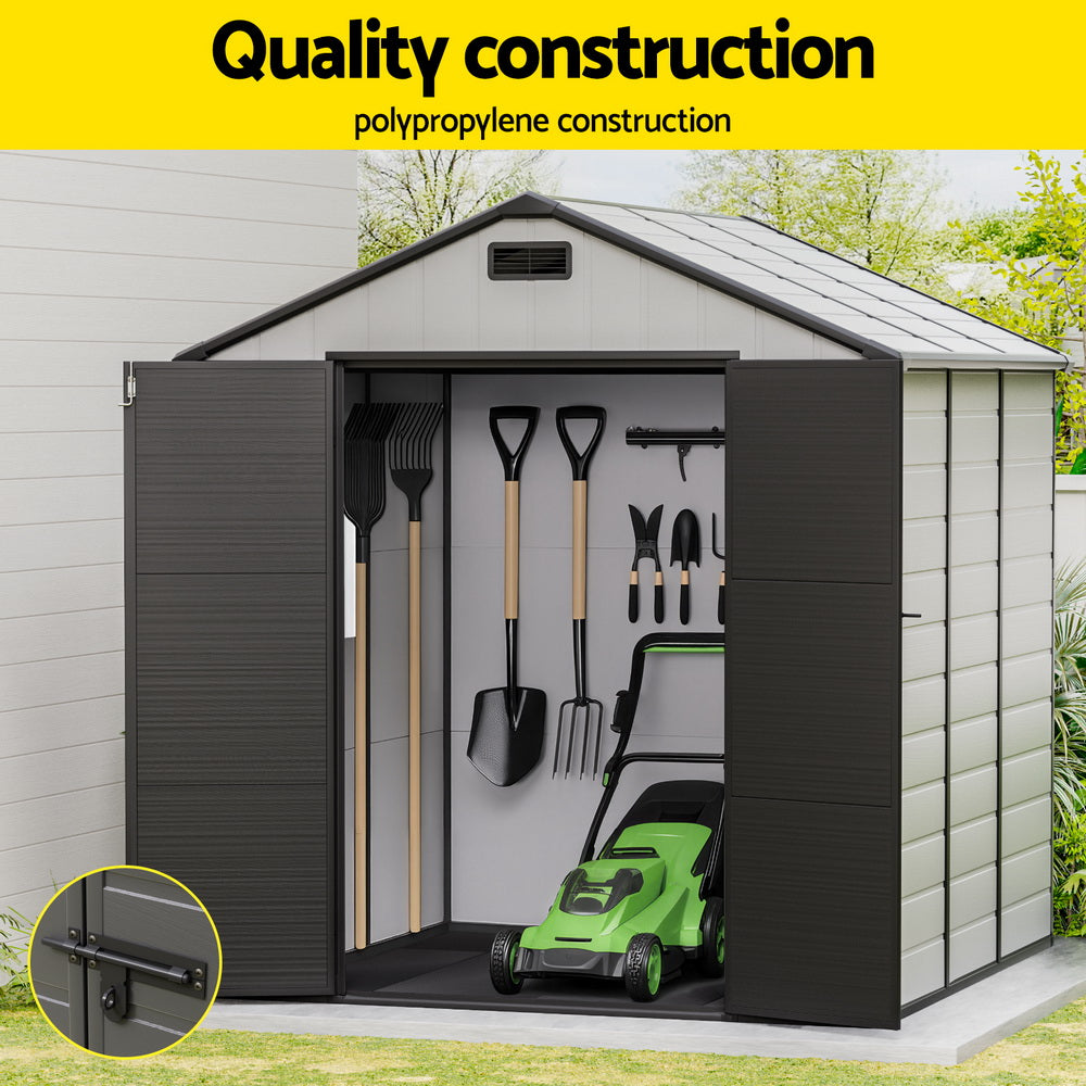 Giantz 2.15x2.14M Outdoor Garden Shed Storage Workshop Grey/Black