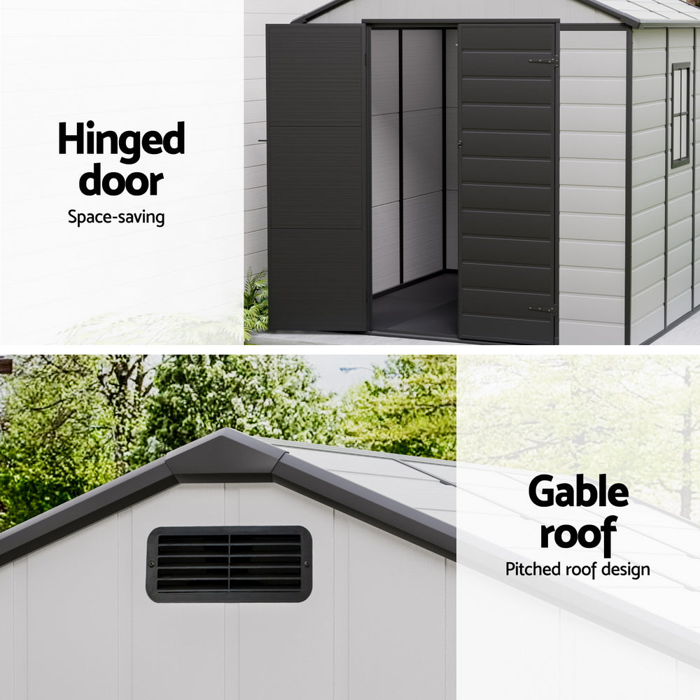 Giantz 2.15x2.14M Outdoor Garden Shed Storage Workshop Grey/Black
