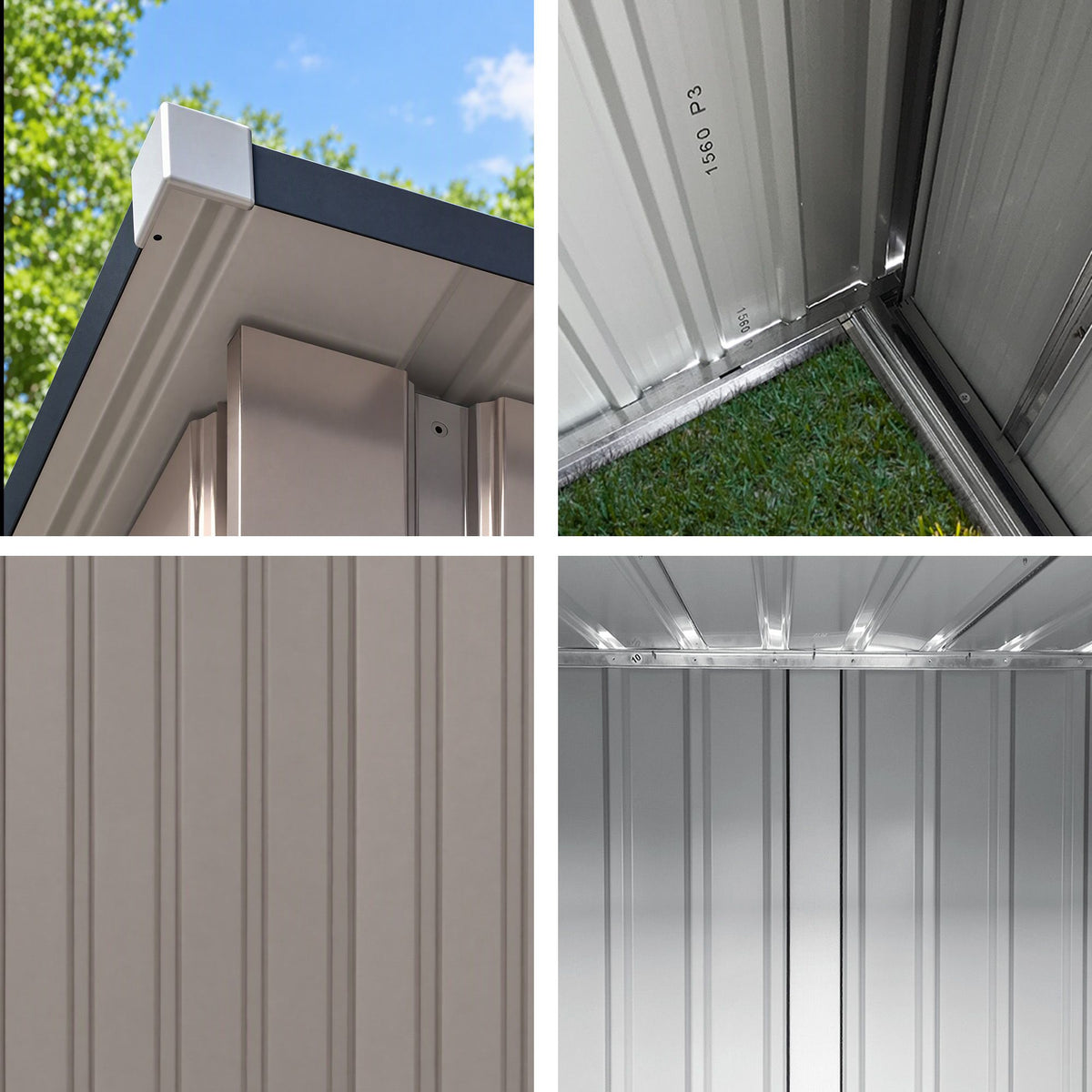 Giantz Garden Shed Outdoor Metal Storage 99x104cm Brown