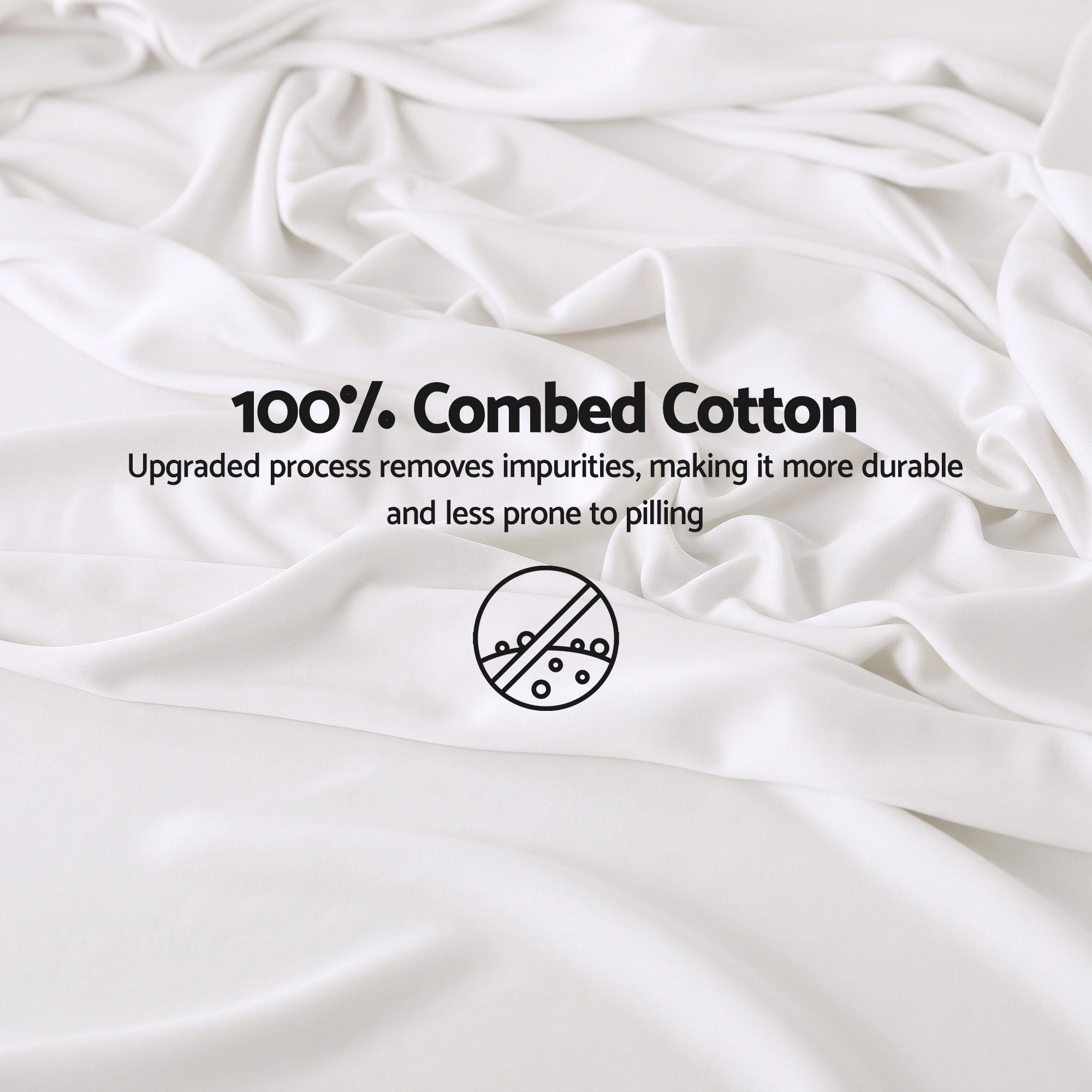 Giselle Double 500TC Cotton 4Pcs Sheet Set with 40cm Extra Deep Pocket for Thick Mattresses Sateen Weave for Sweaty Nights White