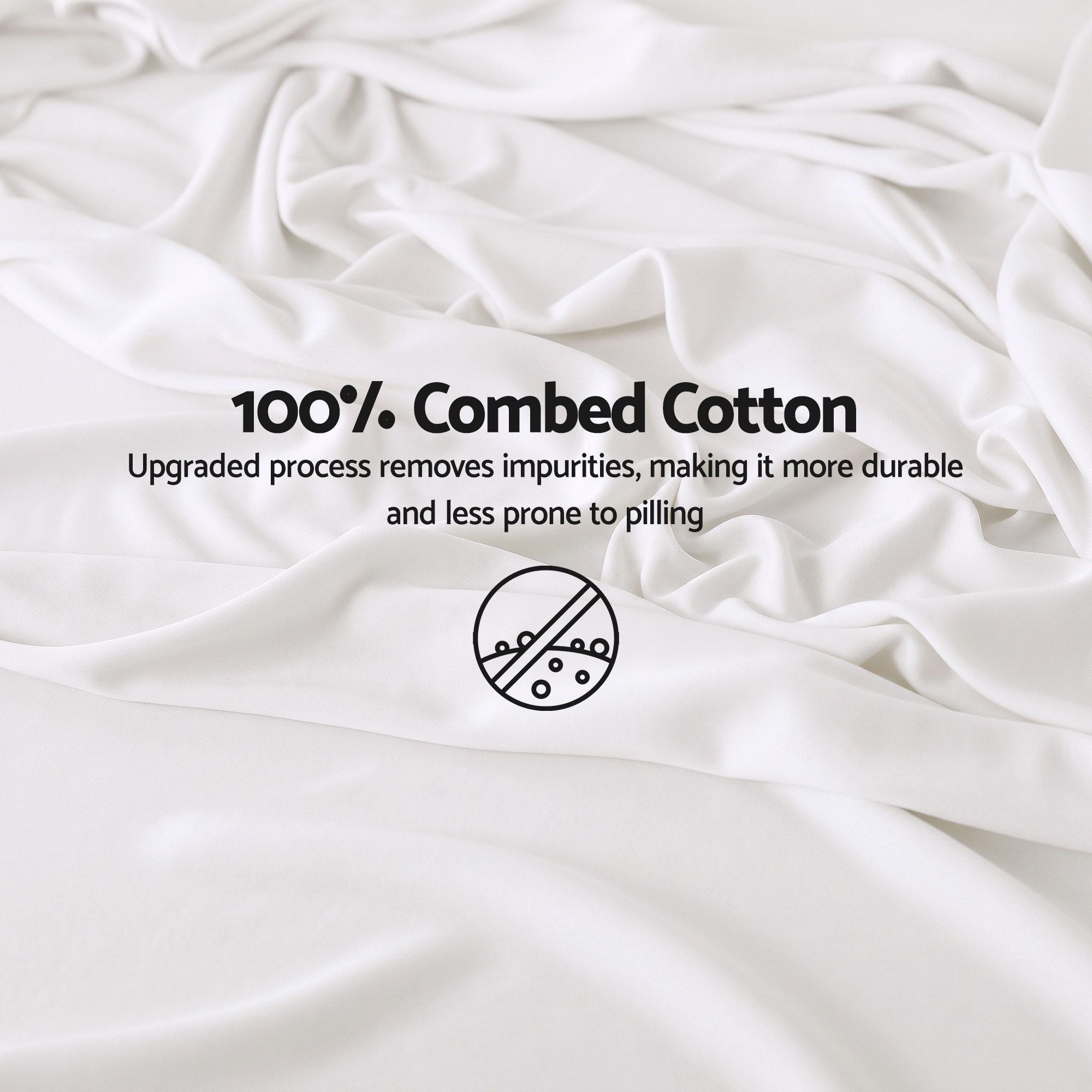 Giselle Kingsingle 500TC Cotton 4Pcs Sheet Set with 40cm Extra Deep Pocket for Thick Mattresses Sateen Weave for Sweaty Nights White