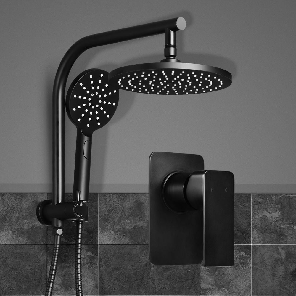 Cefito 9" Rain Shower Head Set with Handheld and Mixer Tap Black