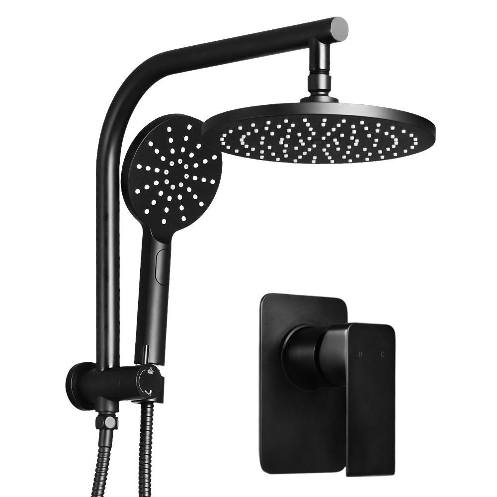 Cefito 9" Rain Shower Head Set with Handheld and Mixer Tap Black