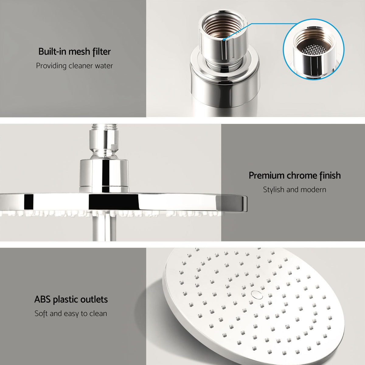 Cefito 9" Rain Shower Head Set with Handheld Mixer Tap Chrome
