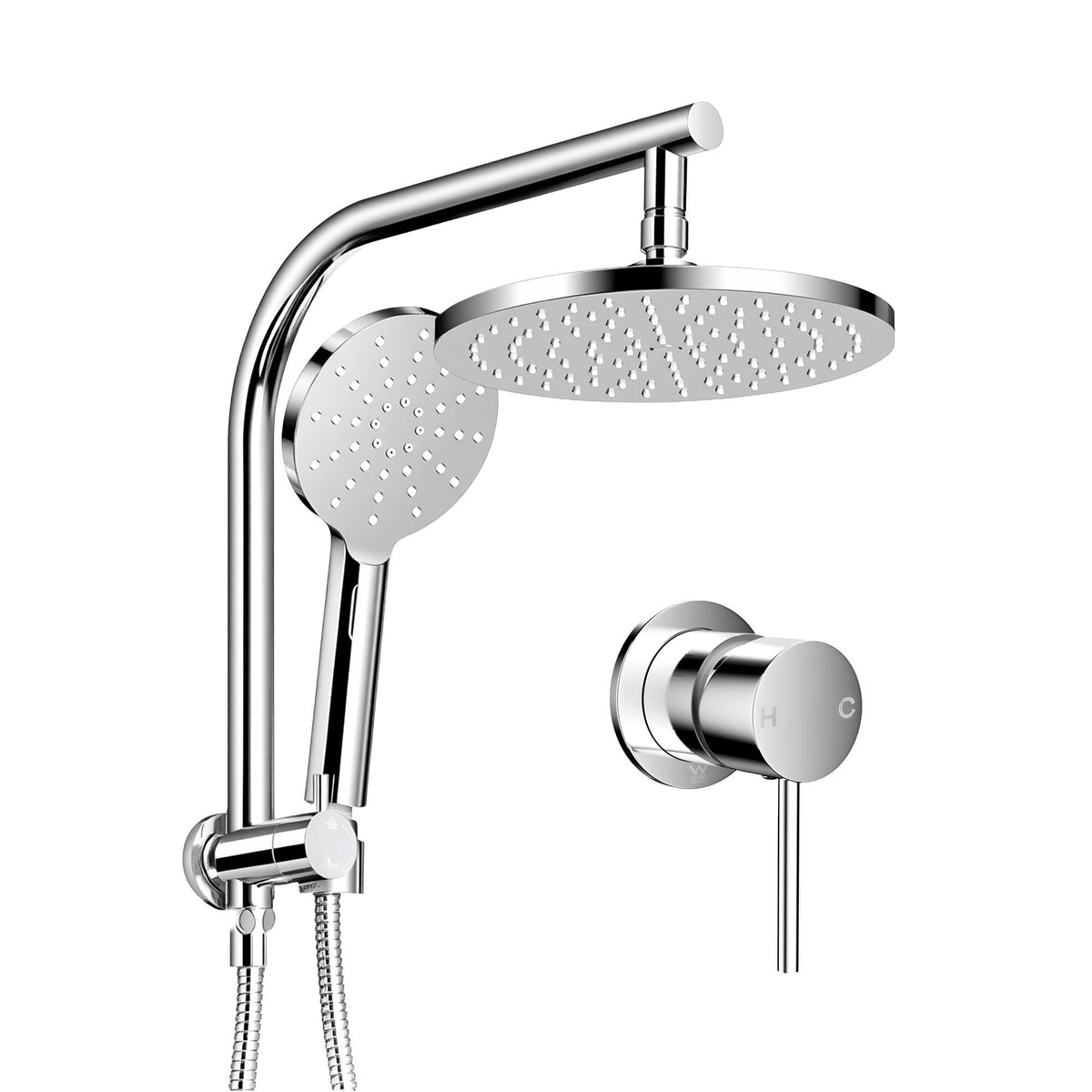 Cefito 9" Rain Shower Head Set with Handheld Mixer Tap Chrome