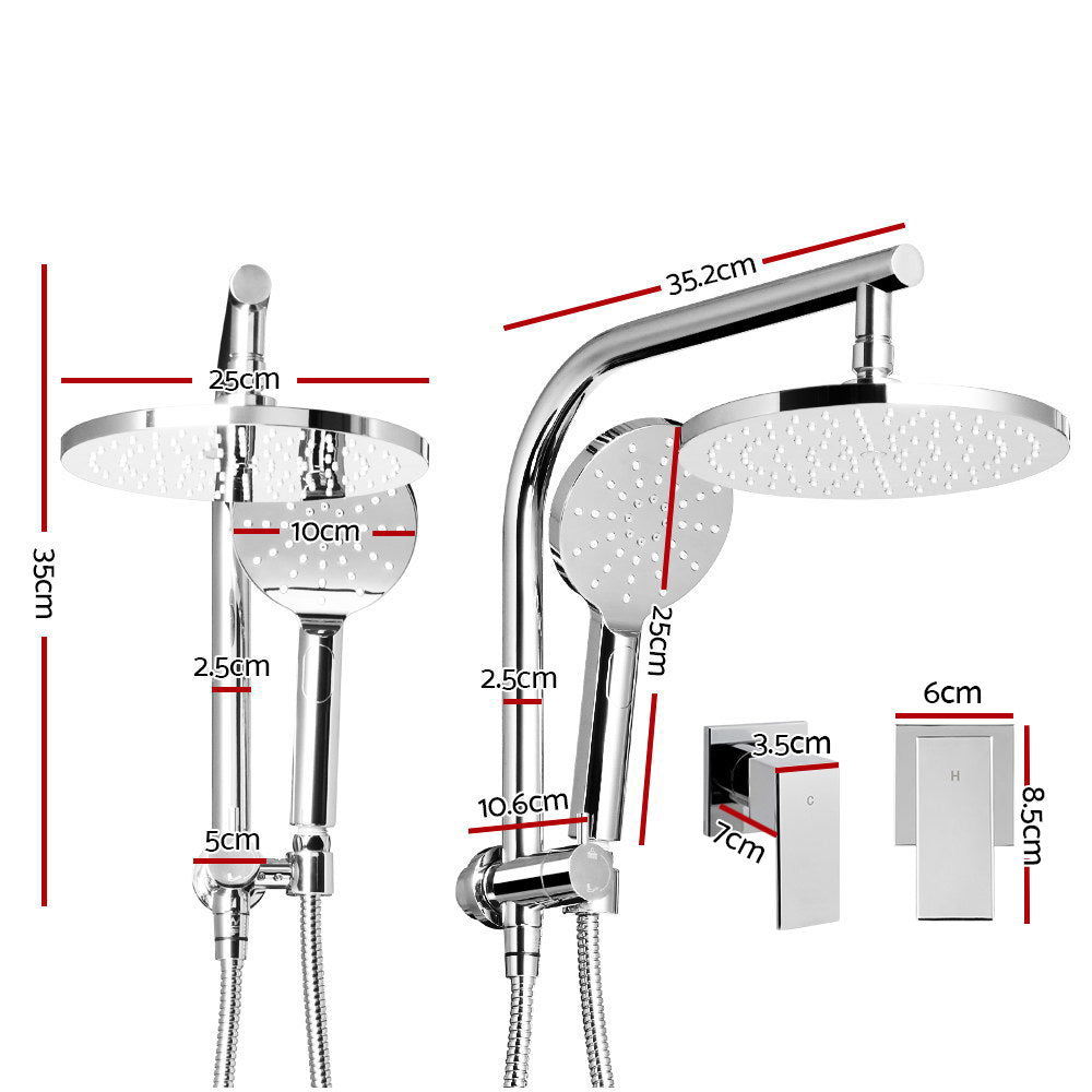 Cefito 9'' Rain Shower Head Set High Pressure Chrome