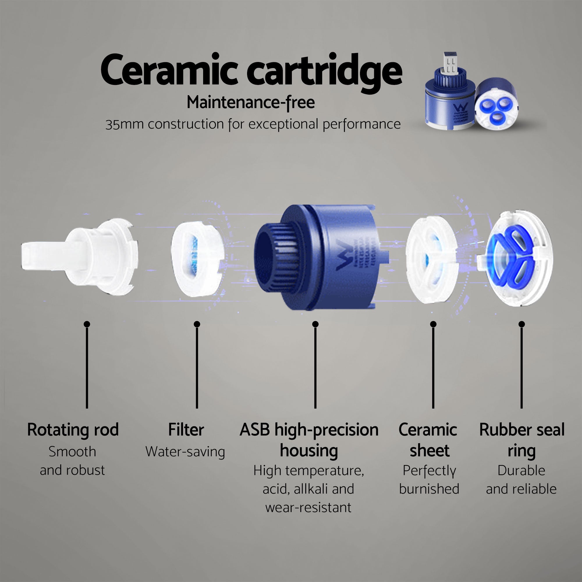 Cefito 9'' Rain Shower Head Set Handheld Round High Pressure Twins Tap Chrome