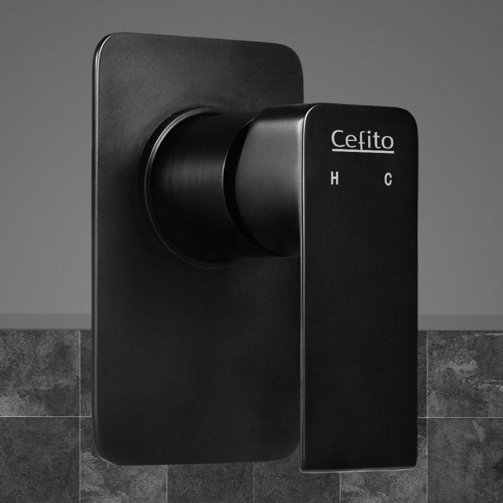 Cefito Wall Shower Mixer Tap Brass Matte Black