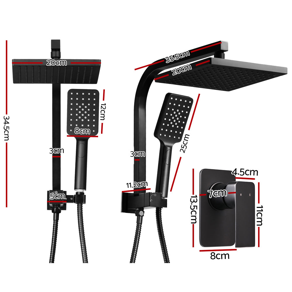 Cefito 8" Rain Shower Head Set High Pressure Mixer Tap Matte Black