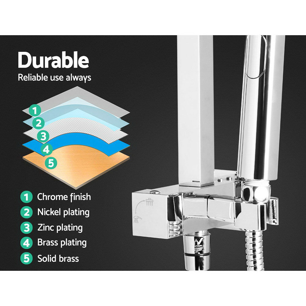 Cefito 8'' Rain Shower Head Set Handheld Square High Pressure wins Tap Chrome
