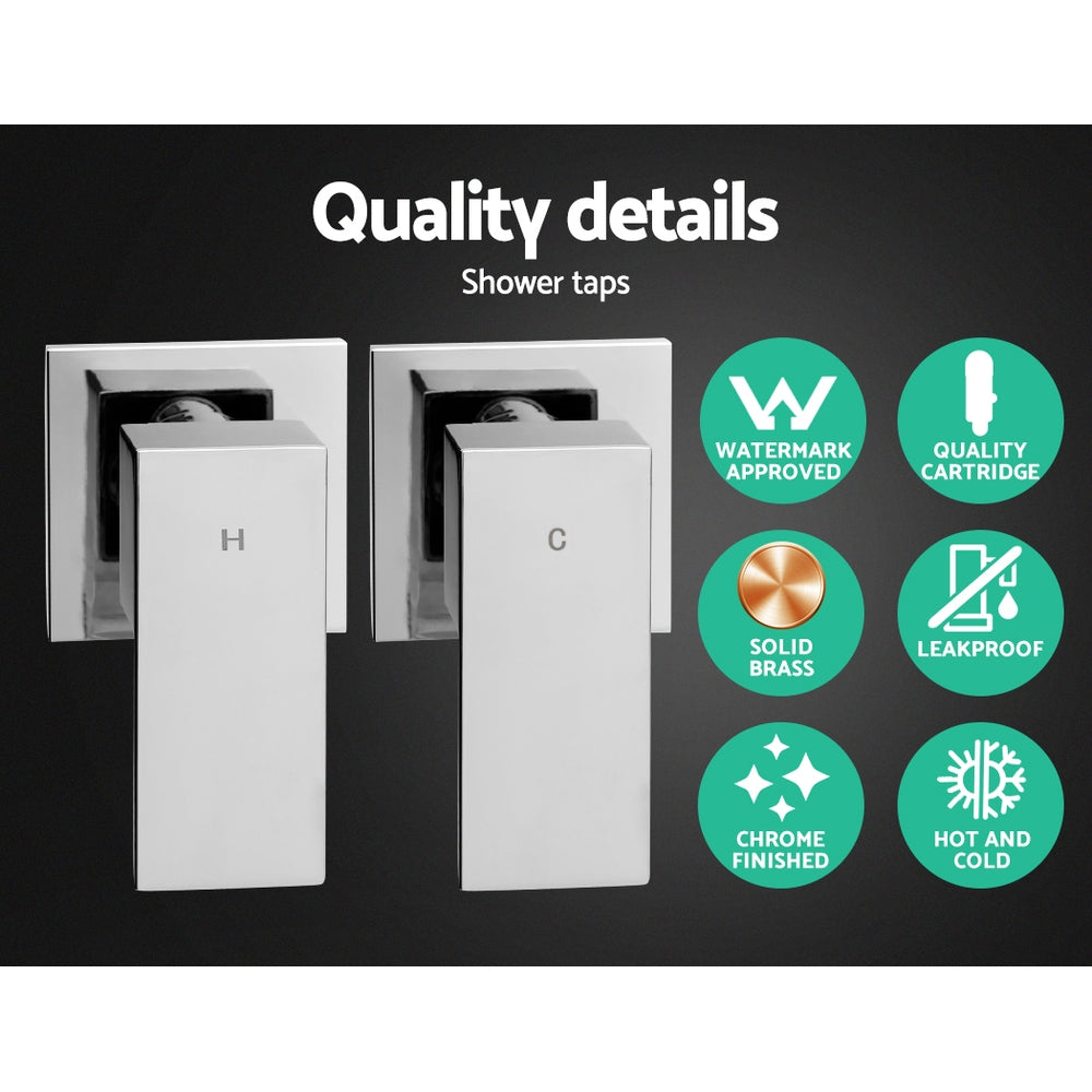 Cefito 8'' Rain Shower Head Set Handheld Square High Pressure wins Tap Chrome