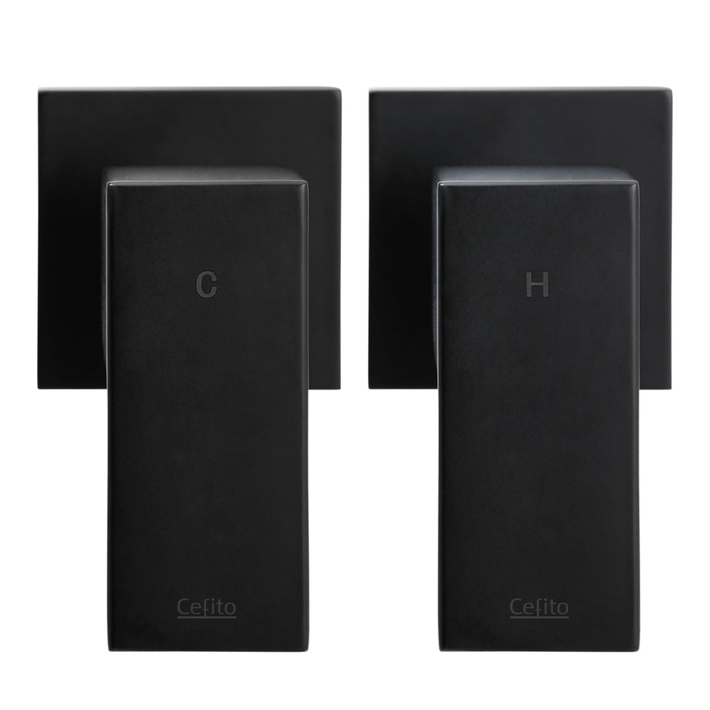 Cefito Wall Bath Taps Brass Hot Cold Matte Black