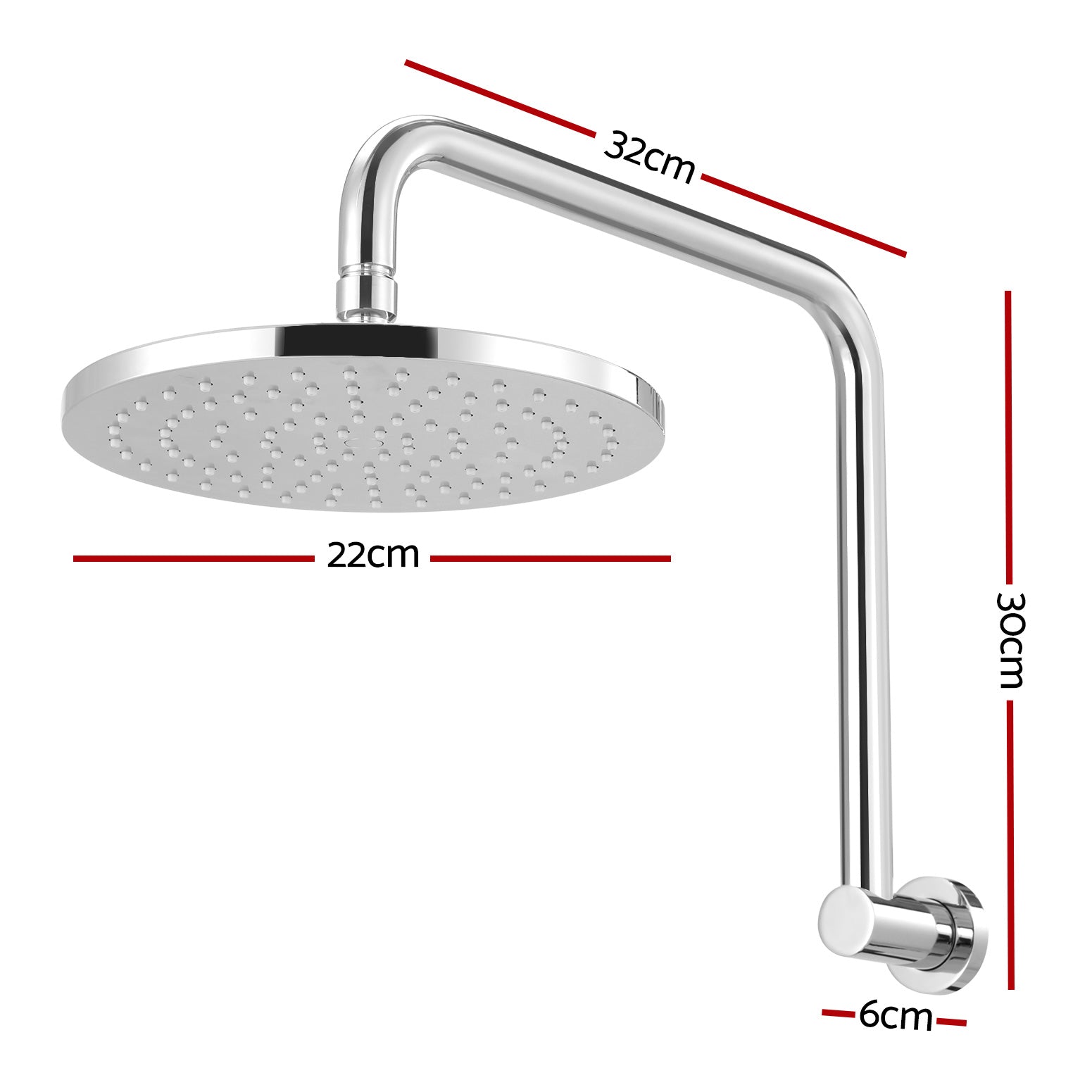 Rain 9" Shower Head High-Pressure Swivel Chrome