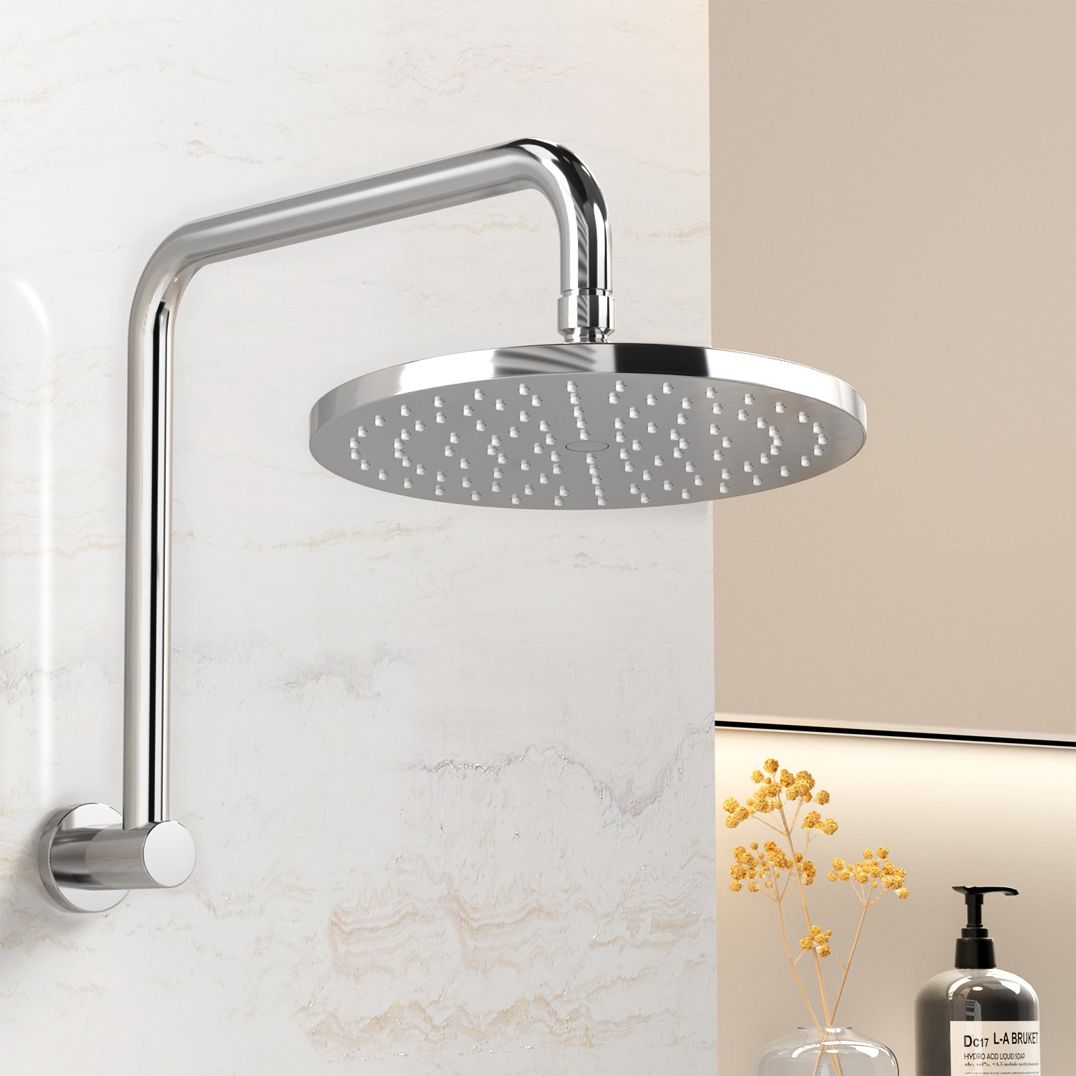 Rain 9" Shower Head High-Pressure Swivel Chrome