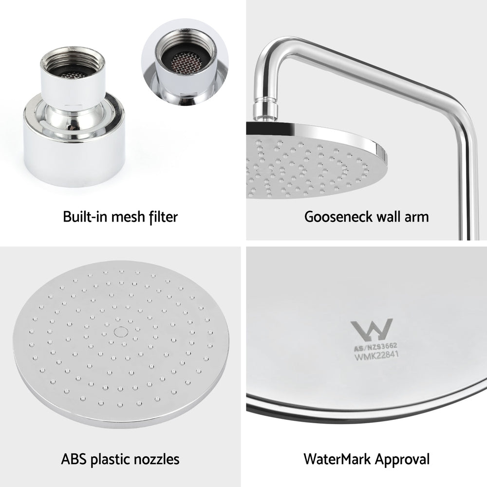 Rain 9" Shower Head High-Pressure Swivel Chrome