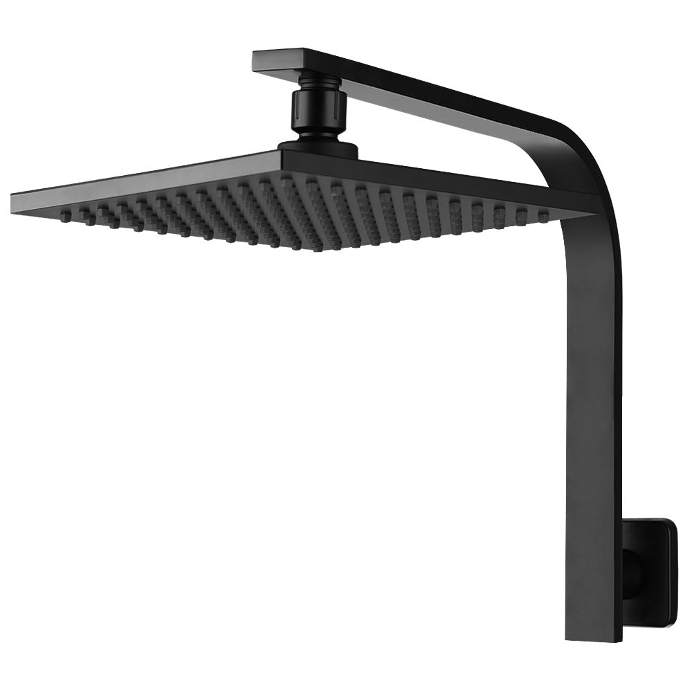 Cefito 8" Rain Shower Head Wall Arm Square High Pressure Matte Black