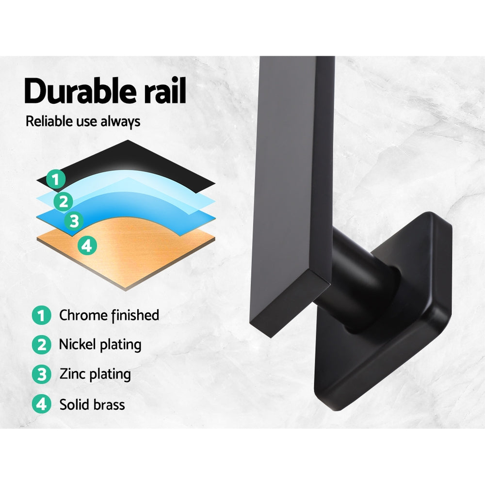 Cefito 8" Rain Shower Head Wall Arm Square High Pressure Matte Black