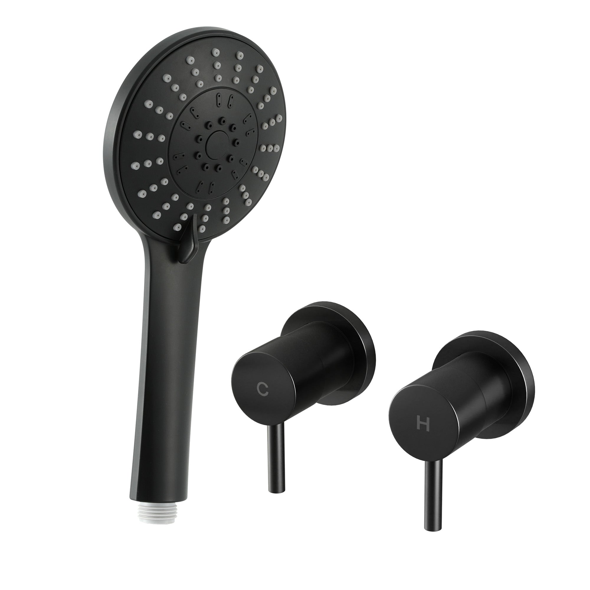 Cefito 4.5" Handheld Shower Head Round with Wall Twin Swivel Bathroom Tap