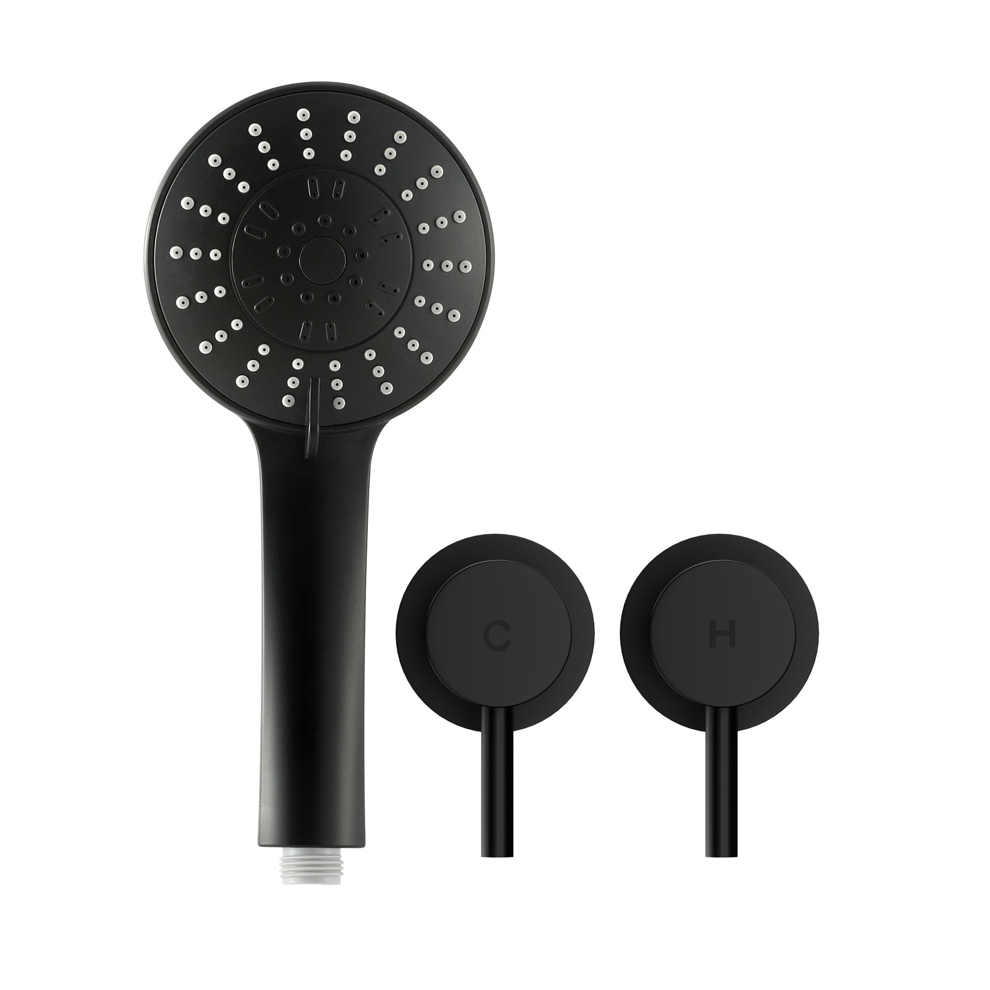 Cefito 4.5" Handheld Shower Head Round with Wall Twin Swivel Bathroom Tap