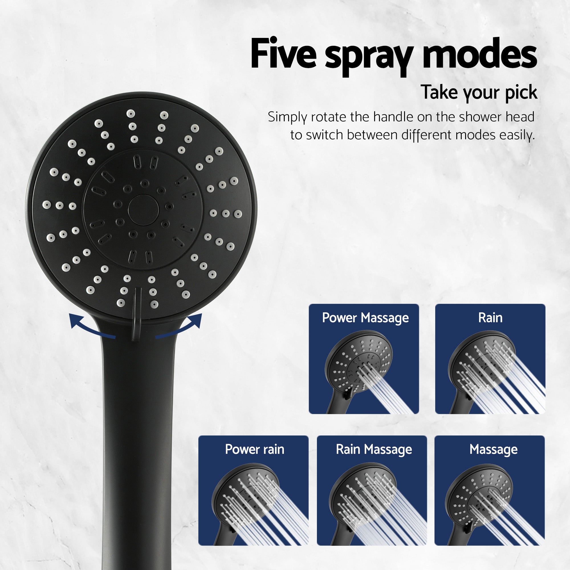 Cefito 4.5" Handheld Shower Head Round with Wall Twin Swivel Bathroom Tap