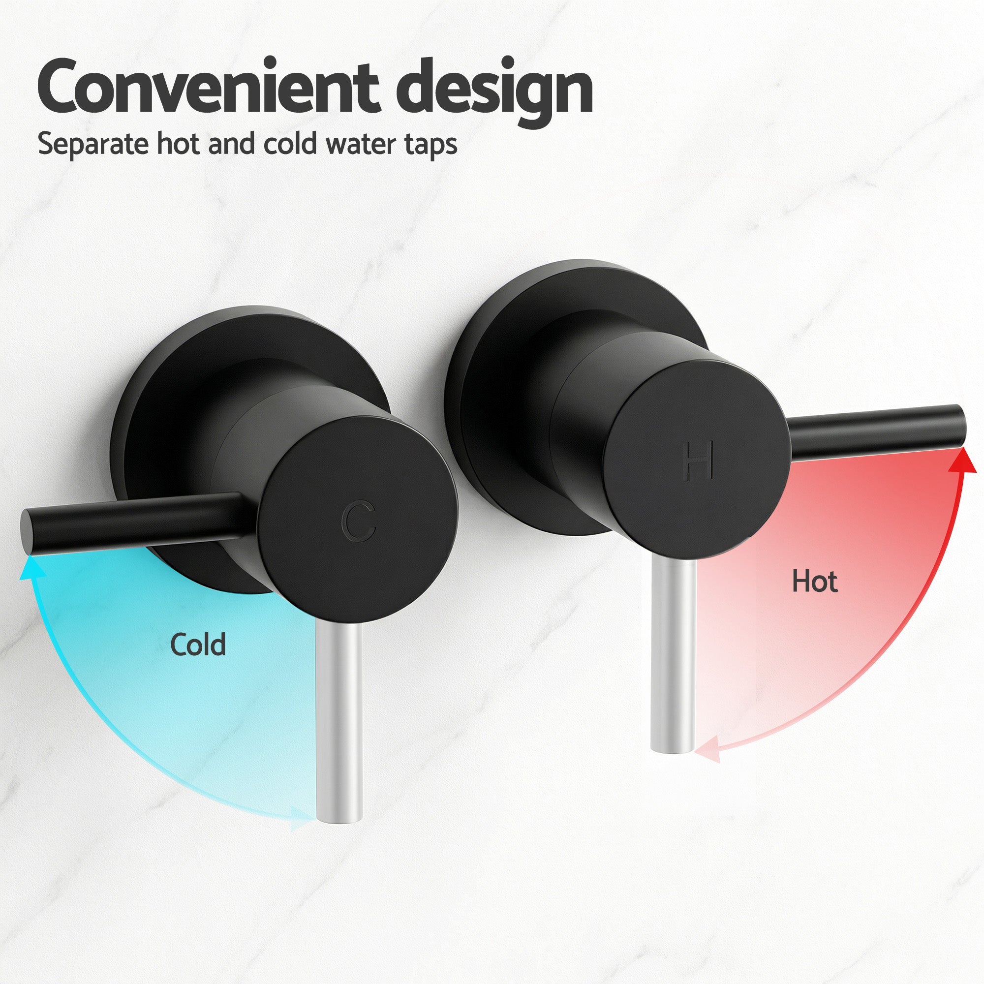 Cefito 4.5" Handheld Shower Head Round with Wall Twin Swivel Bathroom Tap