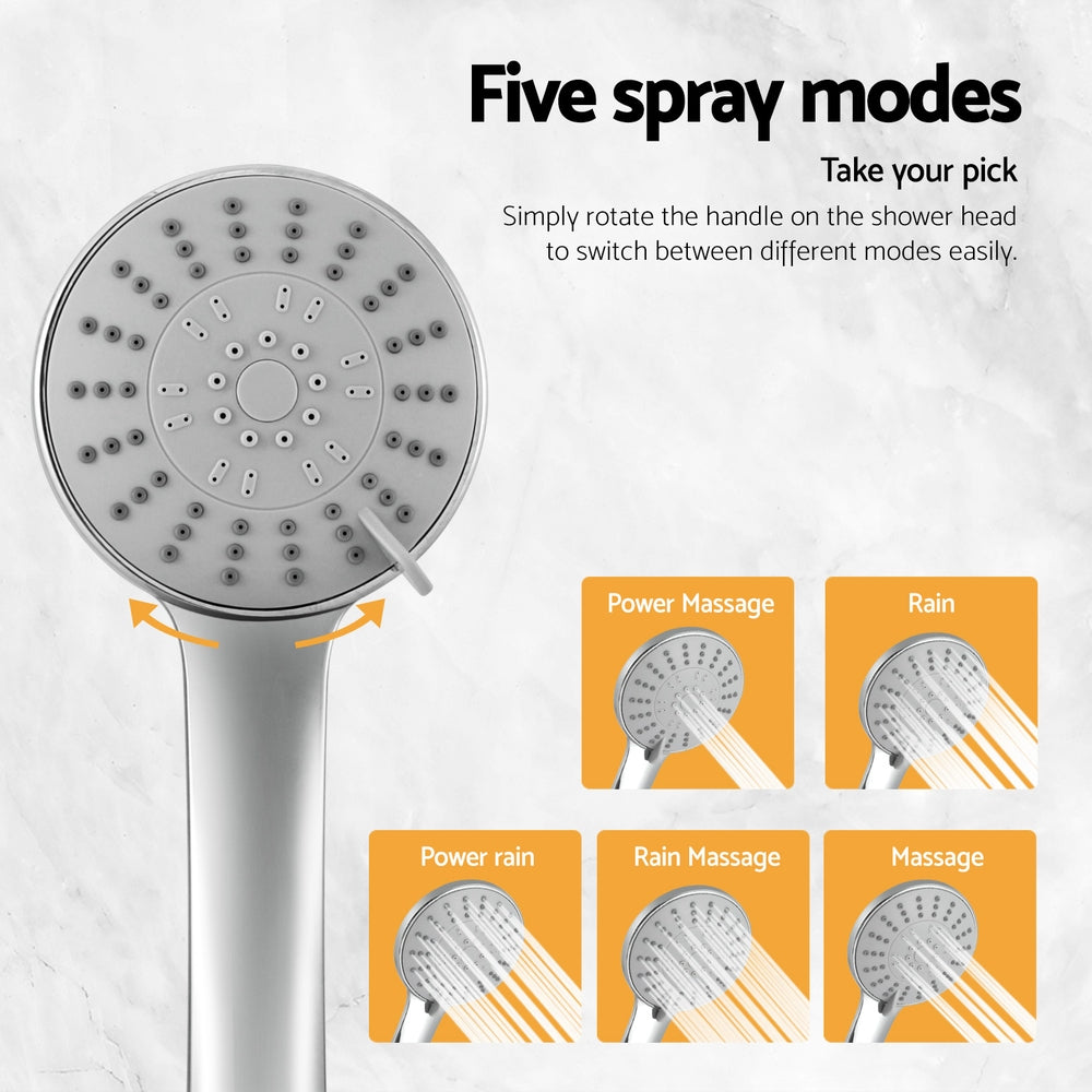 4.5" High-Pressure Handheld Shower Head 5 Modes Chrome