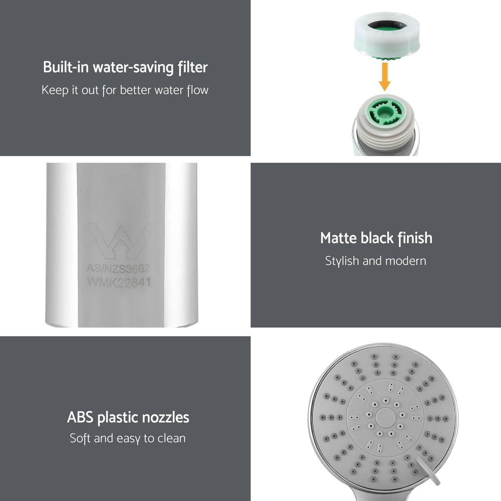 4.5" High-Pressure Handheld Shower Head 5 Modes Chrome